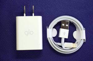 新品スマートフォン用 急速充電器 glo YJCO10W PSEマーク有り＋充電用ライトニングケーブル社外品 1m 