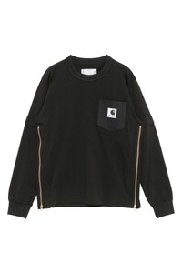 【1】【S】sacai x Carhartt WIP L/S T-Shirt Black サカイ カーハート ロンT Tシャツ Long Sleeve 長袖Tシャツ TEE ブラック 黒 コラボ