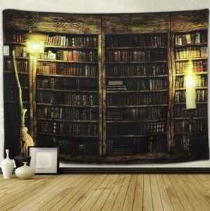 タペストリーE91　魔法使い　図書館　書斎　撮影背景　ハリーポッターの世界　背景布　ファブリックポスター　模様替え　デコレーション
