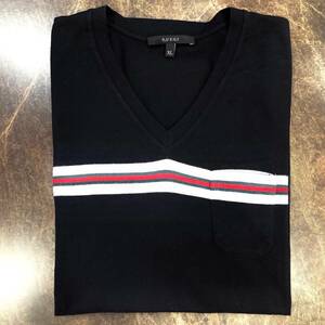 極美品■77,000円【まさにグッチ】送料込【シェリーライン】◎イタリア製【GUCCI】Tシャツ カットソー/メンズ ニット デニム ジャケット