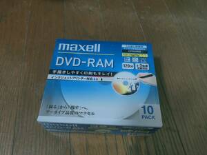 マクセル　maxell DM120PLWPB.10S　 DVD-RAM 録画用　120分　日本製 　 1個10枚入り　　未使用