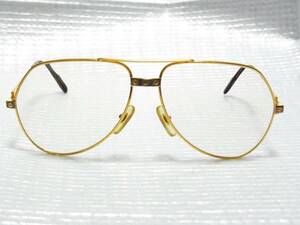 ① Cartier 眼鏡 59□14 130 (中古品 カルティエ メガネ サングラス フランス製 トリニティ フレーム　ジャンク品)