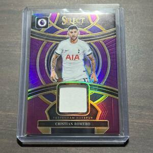 【SP/no base version】 Cristian Romero Purple Parallel /49 Select Swatches Memorabilia 2023-24 Panini Select Premier League Soccer