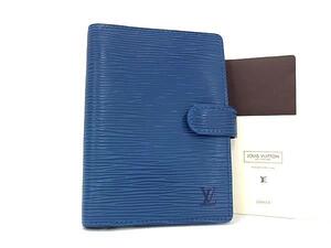 1円 ■美品■ LOUIS VUITTON ルイヴィトン R20055 エピ アジェンダPM 6穴式 手帳カバー スケジュール帳 アドレス帳 トレドブルー FL3081