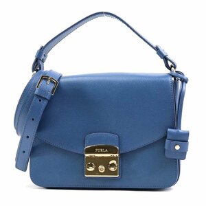 フルラ Furla ハンドバッグ 斜め掛けショルダーバッグ レザー ブルー t18546a