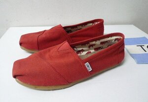 ◆TOMS classics トムズ エスパドリーユ シューズ スリッポン 赤 サイズ9 27cm 箱完備