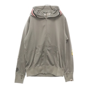 アベイシングエイプ PONR SHARK FULL ZIP HOODIE シャーク フルジップアップ フーディ スウェット パーカー グレー MCS-09023