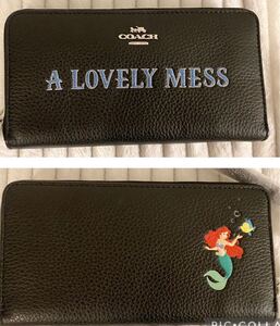 新品　未使用　コーチ　Coach 長財布　ディズニー　リトルマーメイド　アリエル　シグネチャー 黒 ブラック　レア