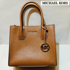 ＭＩＣＨＡＥＬ ＫＯＲＳ チャーム付 シンプル ゴールド金具 マイケルコース ミニトートバッグ 茶色 金 紐なし 鞄/269