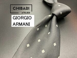【超美品】GIORGIO ARMANI　アルマーニ　ドット柄　ネクタイ　3本以上送料無料　グレイ　0505014