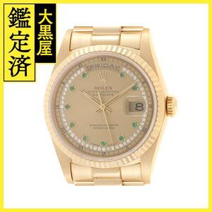 ROLEX　ロレックス　デイデイト　18238LE　シャンパンサークルD10PE文字盤　イエローゴールド　YG　メンズ　L番　1990年頃【200】C