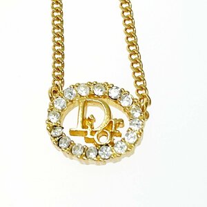 【1円スタート】Christian Dior クリスチャンディオール GP ラインストーン Diorロゴ ゴールド ネックレス 275973