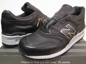 【送料無料 即決】NEW BALANCE USA製 M997PAF 26.5cm US8.5新品 HORWEEN米国ホーウィン社製オールレザー木目調ブラック型押し天然皮革 限定