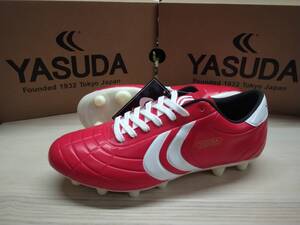 ヤスダ YASUDA サッカーシューズ サッカースパイク LIGARESTA Pro-aw YSD-S24.002 RED/WHT 25,0cm 人工皮革(マイクロファイバー)