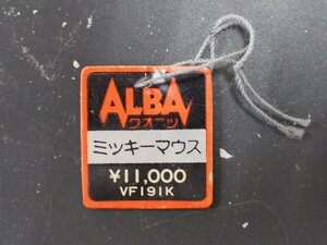 セイコー SEIKO アルバ ALBA ミッキーマウス オールド クォーツ 腕時計用 新品販売時 展示タグ 紙タグ 品番: VF191K cal: Y480