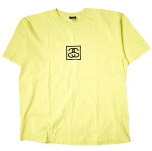 STUSSY ステューシー 22SS SQUARED TEE スクエアーロゴ刺繍Tシャツ XL イエロー 半袖 SS-Linkロゴ トップス g19557