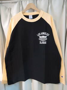 X-LARGE XLARGE エクストララージ XLARGE×Champion REVERSE WEAVE RAGLAN L/S TEE イエロー XLサイズ 人気商品 送料￥230～ 再値下げ