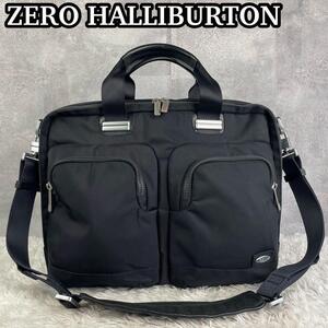 美品　ゼロハリバートン　ビジネスバッグ　2wayショルダー　レザー×ナイロン ZERO HALLIBURTON ブリーフケース 書類カバン