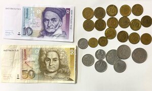 旧ドイツ紙幣　50マルク　10マルク　硬貨　コイン