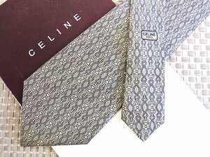 ♪33926D♪状態並品【金具 ロープ 柄】セリーヌ【CELINE】ネクタイ