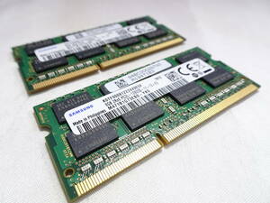 美品 SAMSUNG ノートPC用 メモリー DDR3L-1600 PC3L-12800S 1枚8GB×2枚組 合計16GB 両面チップ 動作検証済 1週間保証 M471B1G73EB0-YK0