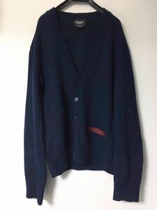 Calvin Klein 205w39nyc 18AW イタリア製 ルーズシルエット カーディガン ニット 刺繍 RAF SIMONS デザイン ウール