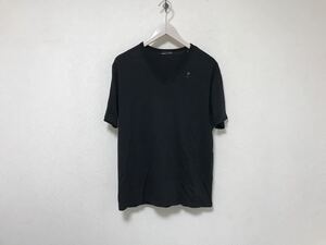 本物ラッドミュージシャンLADMUSICIANコットンVネック半袖Tシャツメンズアメカジサーフミリタリーストリートビジネススーツ黒ブラック46M