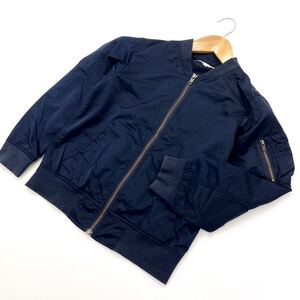 B:MING ☆ BEAMS キッズ 140cm MA-1 ライトジャケット ブルゾン ネイビー 薄手さらっと♪ ミリタリー アメカジ 普段着やアウトドア◎■S629