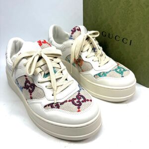 GUCCI グッチ　スニーカー　GG柄　38 25cm ホワイト　マルチカラー　レディース 靴　シューズ　