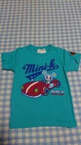 ♪137☆未使用・保管品☆MINI-K☆綿100　半袖Tシャツ　淡青110①