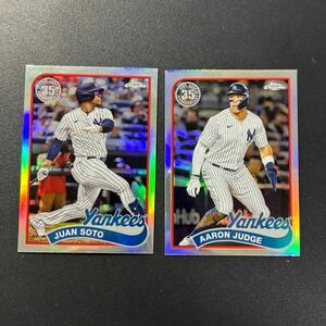 [2枚セット] Juan Soto Aaron Judge 2024 Topps Chrome 35周年 リフラクター Yankees MLBカード