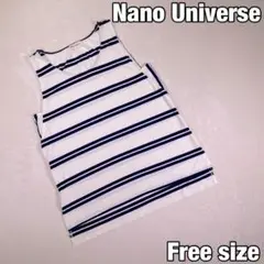 【Nano Universe】ノースリーブ カットソー ダブルボーダー スリット