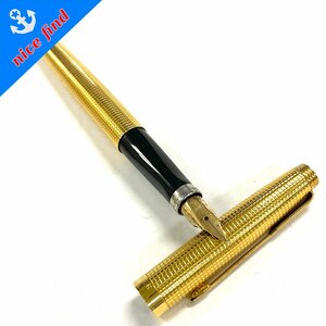 ◆パーカー PARKER◆プラスヴァンドーム 万年筆 ゴールドカラー ペン先14K XF リフィル付き アメリカ製 文房具 筆記用具 事務用品