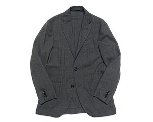 超美品 LARDINI ラルディーニ easy wear パッカブル ジャケット グレー チェック ストレッチポリウール メンズ 42