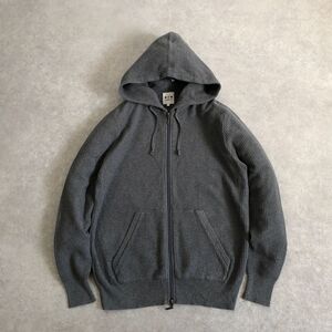 美品●Three Dots●ソフトワッフル織 スウェット ZIP パーカー●スリードッツ