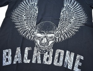 BACKBONE (バックボーン) COTTON PRINT T-SHIRT "Wing Skull" コットンプリントTEE ウイング&スカル 半袖 S/S クルーネックロゴ S