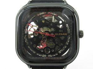 k70673-ap [送料650円]中古◇GLENAW 自動巻き 機械式 AUTOMATIC スケルトン 8635G メンズ 腕時計 稼働品 [156-240424]