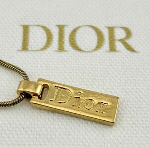 【1円スタート】Christian Dior クリスチャンディオール GP ロゴ プレート　ゴールド ネックレス 29