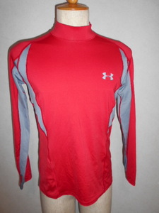 UNDER ARMOUR　アンダーアーマー　FITTED HEATGEARMD　　ヒートゲア　トレーニングネックシャツ　インナーシャツ　赤グレー　MD