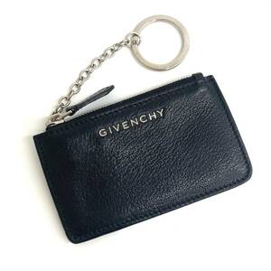 SH★ 1円スタート GIVENCHY ジバンシィ ジバンシー コインケース カードケース キーリング付き レザー ブラック 中古