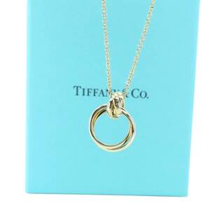 極希少 美品 Tiffany&Co. ティファニー パロマ メロディ イエロー ゴールド ダブル フープ ネックレス 750 K18 YO367