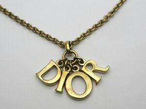 1000円スタート ネックレス Christian Dior クリスチャンディオール DIORロゴ ゴールド レディース アクセサリー 装飾品 4 G60029