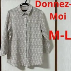 Donnez-Moi アンフレール 花柄ブラウス　チュニック　綿100％ M-L