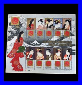 ●未使用品 日本国際切手展2001年記念 しみ有 80円×10枚 PHILA NIPPON