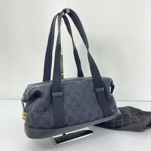 2405602-001 GUCCI グッチ GGキャンバス×レザー 黒 ミニボストンバッグ