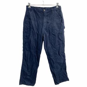 Carhartt ワーク ペインターパンツ W36 カーハート ダック ビッグサイズ ネイビー コットン メキシコ製 古着卸 アメリカ仕入 2405-601