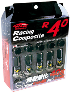 送料無料 KicS RC-03K Racing Composite R40 M12 x P1.25 Nut Set ブラック ナット 20個 KYO-EI 17HEX ロックナット無し