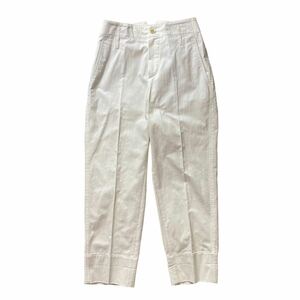 1スタ　美品 BRUNELLO CUCINELLI ブルネロクチネリ センタープレス コットン ハイウエスト パンツ レディース 34