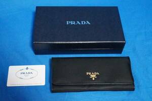 ■美品■PRADA プラダ 長財布 型崩あり ギャランティC／純正箱付