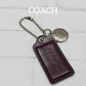 【匿名配送】COACH コーチ キーホルダー シルバー タグ ロゴ 紫